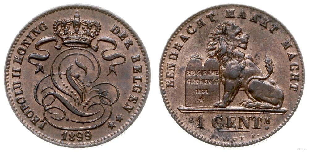 Belgia, 1 centime, 1899