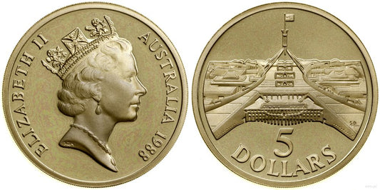 Australia, 5 dolarów, 1988