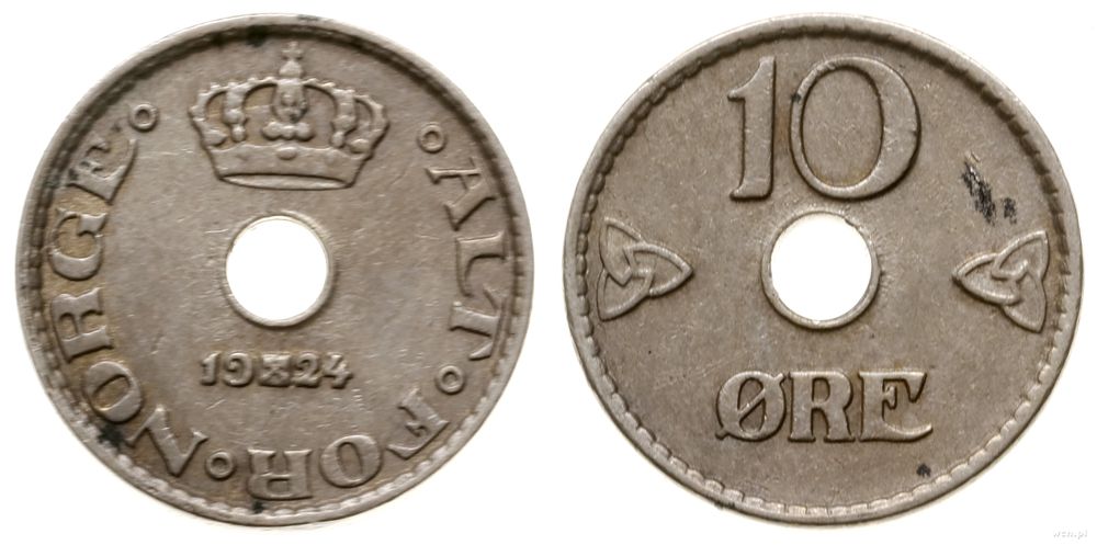 Norwegia, 10 öre, 1924