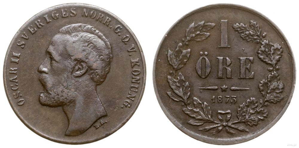 Szwecja, 1 öre, 1873