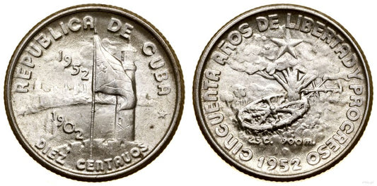 Kuba, 10 centavos, 1952