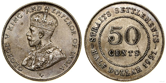 Straits Settlements, 50 centów, 1921