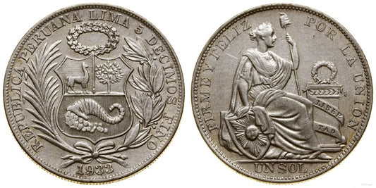 Peru, 1 sol, 1933