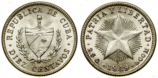 Kuba, 10 centavo, 1949