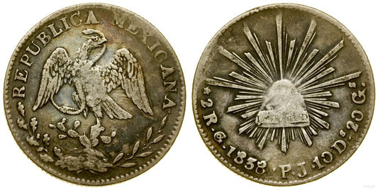 Meksyk, 2 reale, 1838 GO PJ