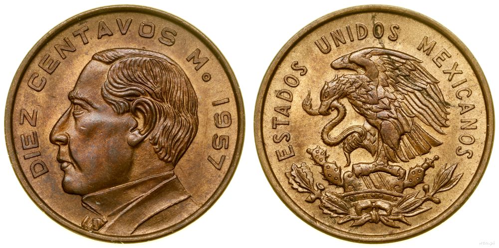 Meksyk, 10 centavo, 1957