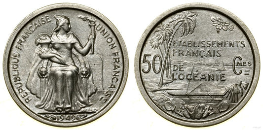 Oceania Francuska, 50 centymów, 1949