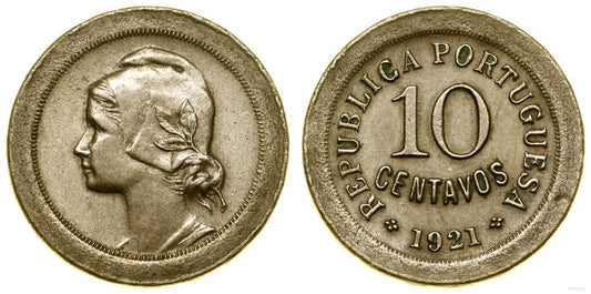 Portugalia, 10 centavos, 1921