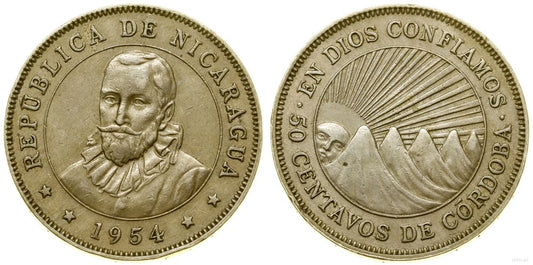 Nikaragua, 50 centavo, 1954