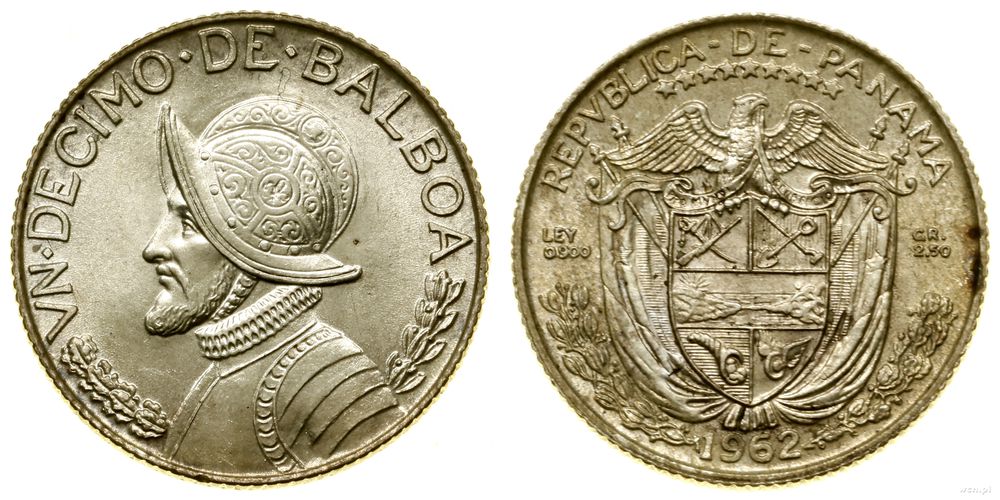 Panama, 1/10 balboa, 1962