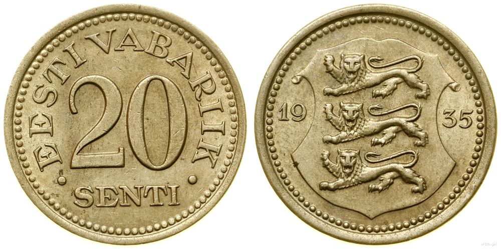 Estonia, 20 senti, 1935