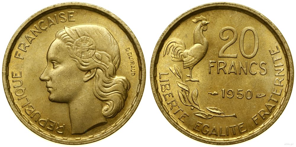 Francja, 20 franków, 1950