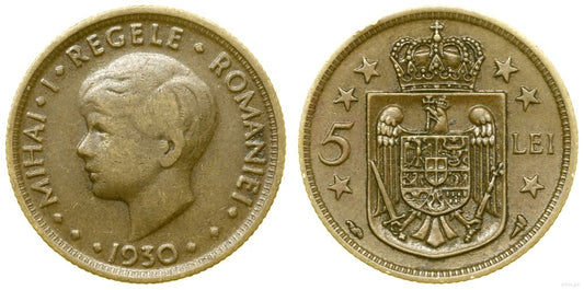 Rumunia, 5 lejów, 1930