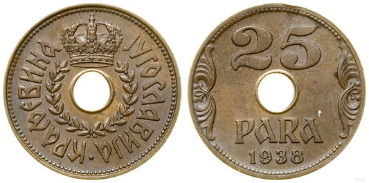 Jugosławia, 25 para, 1938