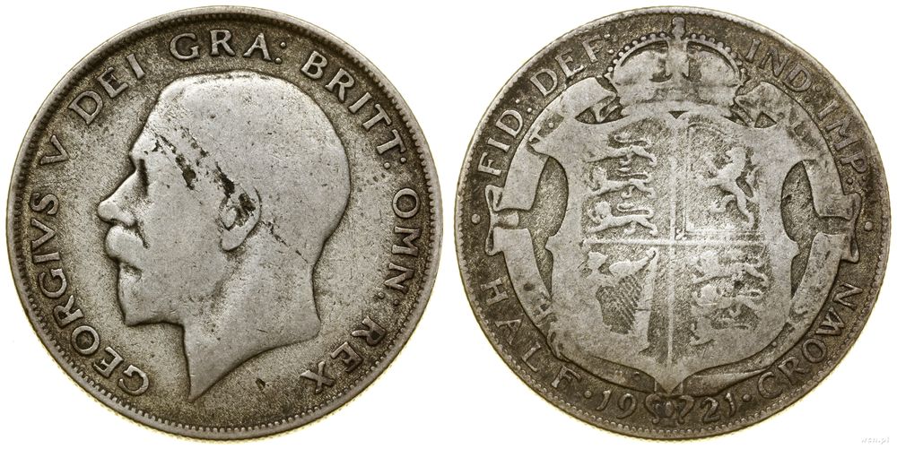 Wielka Brytania, 1/2 korony, 1921