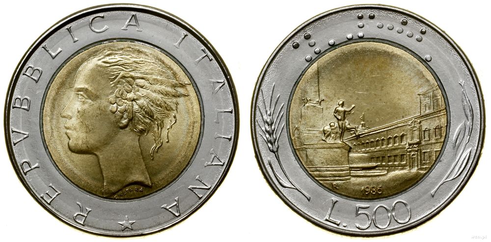 Włochy, 500 lirów, 1986 R