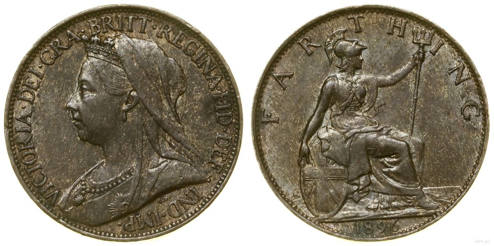 Wielka Brytania, 1 farthing, 1896