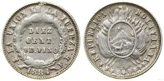 Boliwia, 10 centavos, 1884/3