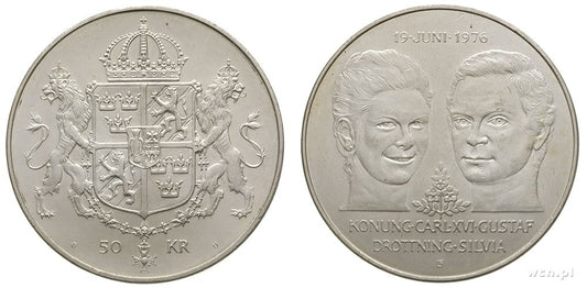 Szwecja, 50 koron, 1976