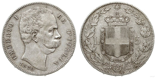 Włochy, 5 lirów, 1879 R